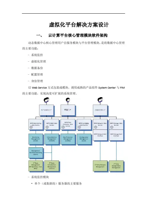 虚拟化平台解决方案设计
