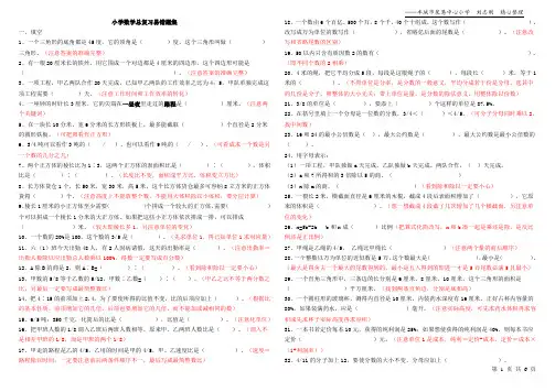小学数学总复习易错题集(精心整理版)