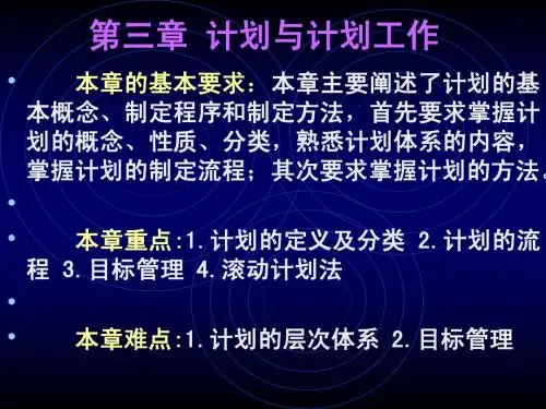 第三章 计划与计划工作(徐)