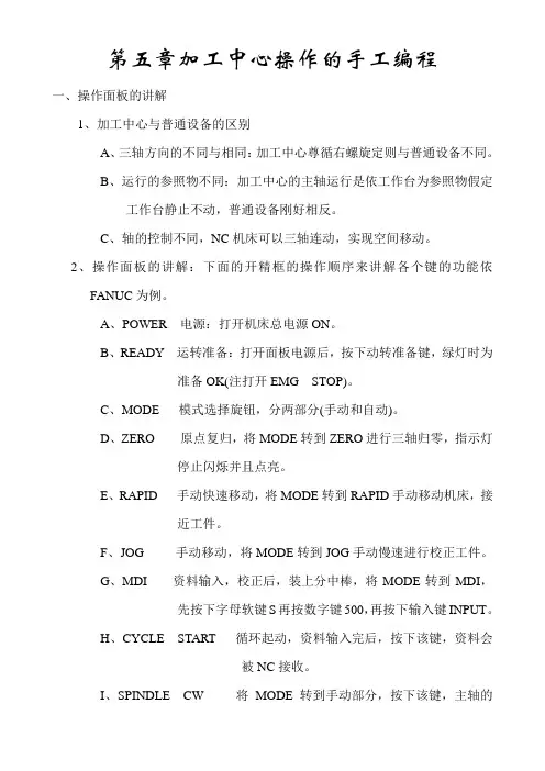 加工中心操作的手工编程