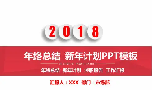 2018年终总结与新年计划PPT模板