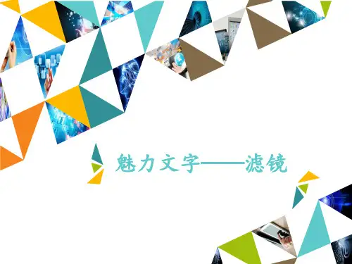清华大学版(2012) 七年级下册信息技术 课件 - 4.16魅力文字——滤镜 (共35张PP