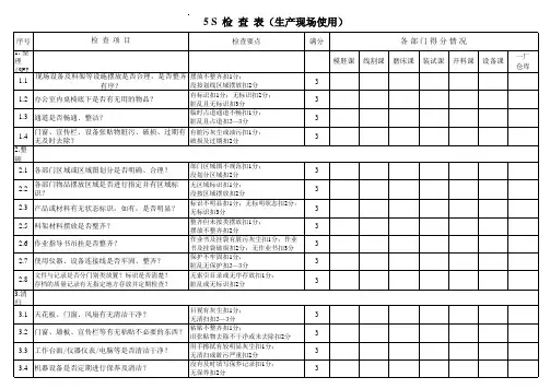 5S检查表