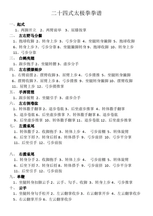 二十四式太极拳拳谱 2