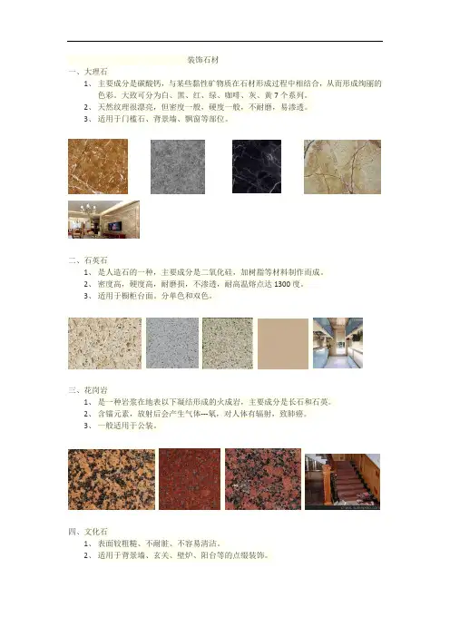 装修公司装修材料汇总