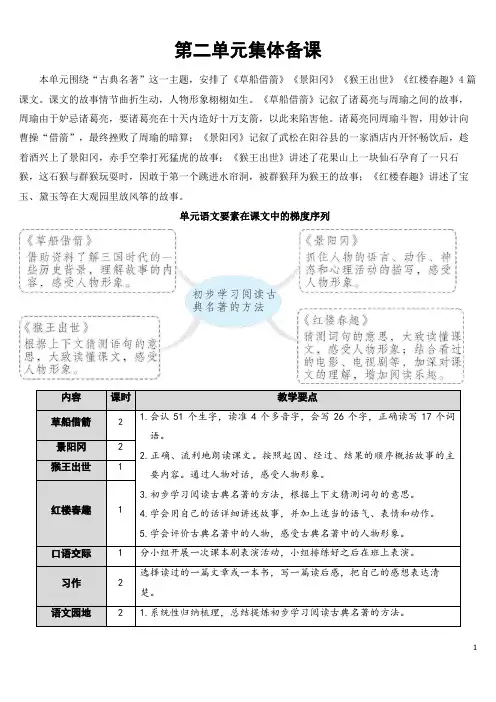 部编版语文五年级下册第五课《草船借箭》教学设计