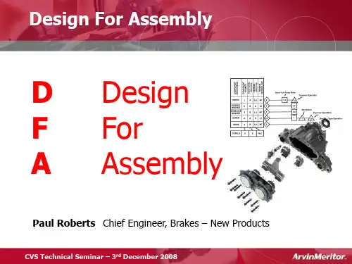 Design for Assembly (DFA)