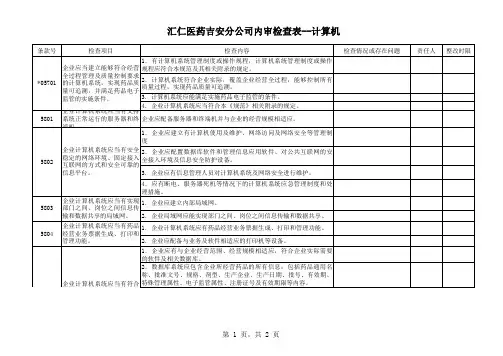 新GSP内审检查表--计算机
