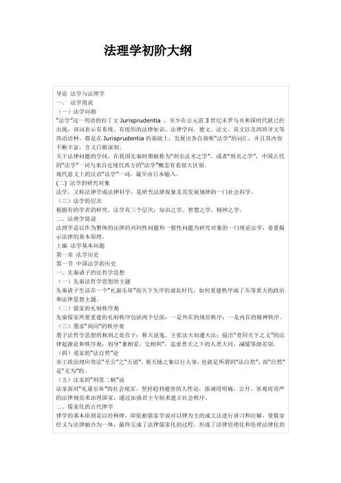 法理学初阶大纲