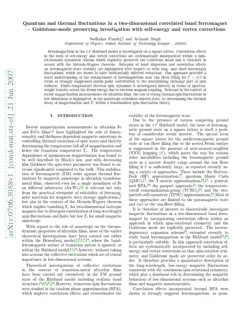 Quantum and thermal fluctuations in a two-dimensional correlated band ferromagnet -- Goldst