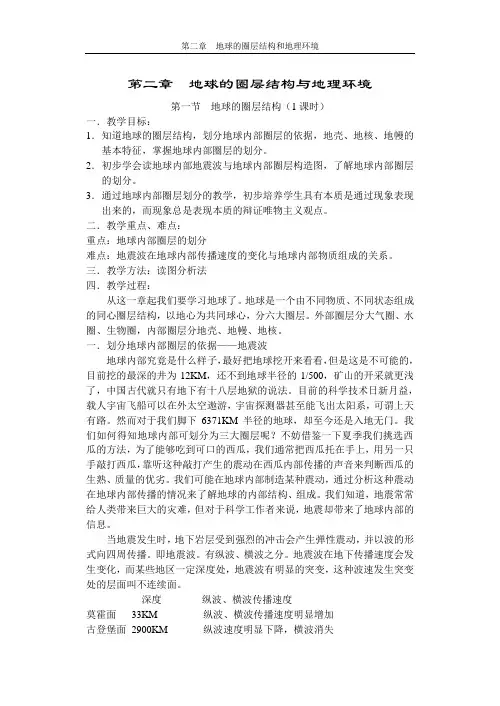地球的圈层结构与地理环境