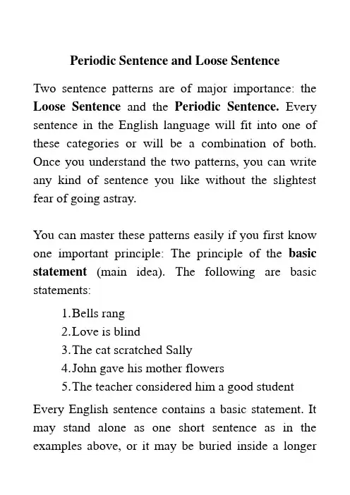 Periodic Sentence and Loose Sentence