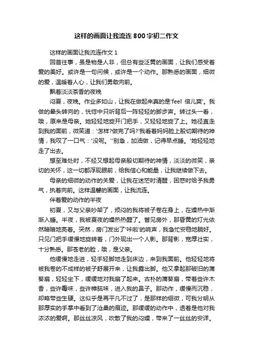 这样的画面让我流连800字初二作文
