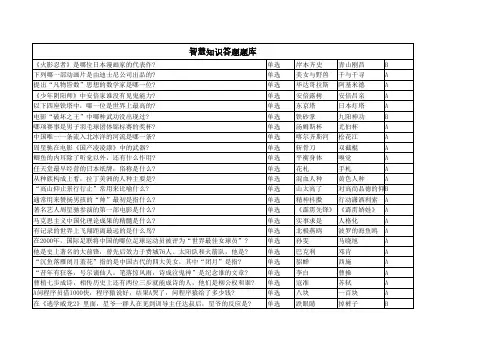 智慧知识答题题库