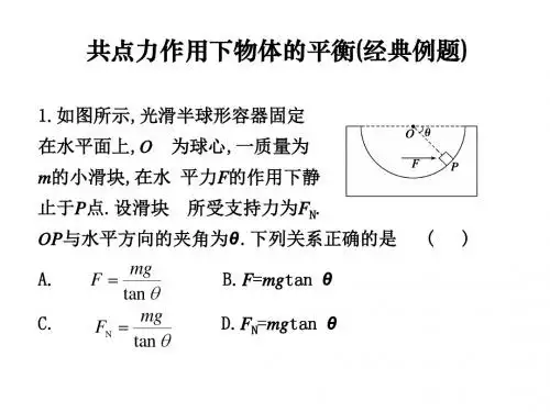 共点力作用下物体的平衡(经典例题推荐)
