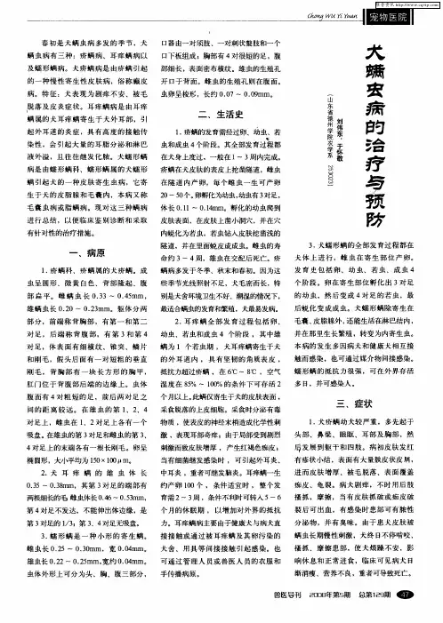 犬螨虫病的洽疗与预防