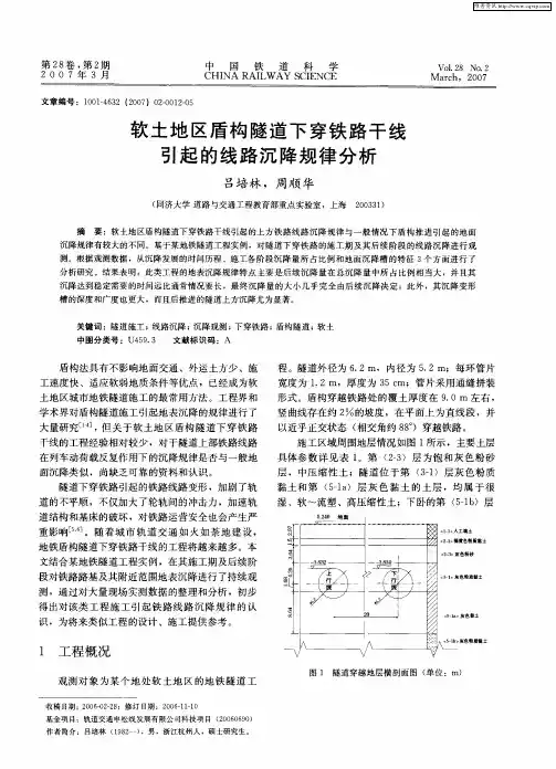 软土地区盾构隧道下穿铁路干线引起的线路沉降规律分析