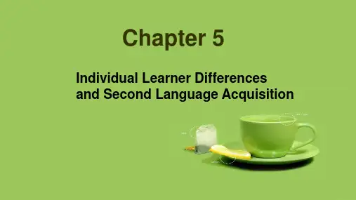 Individual Learner Differences
