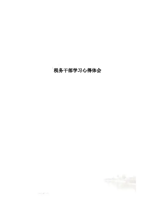 税务干部学习心得体会
