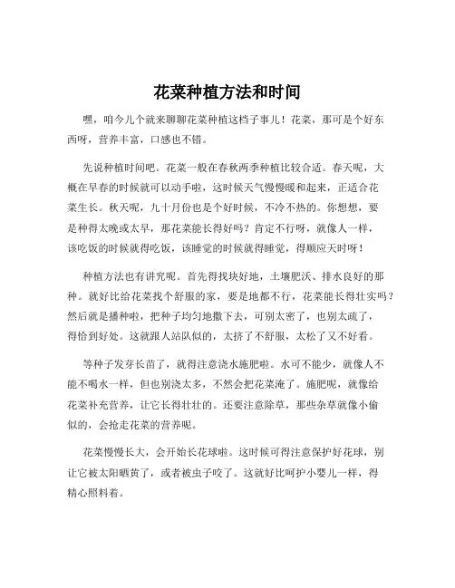花菜种植方法和时间