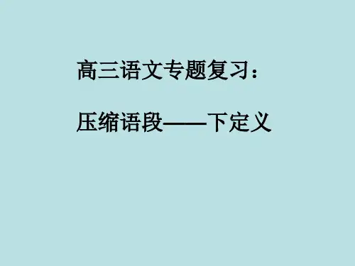 高三语文专题复习:压缩语段——下定义课件