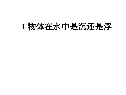 五年级下册科学课件1.1物体在水中是沉还是浮教科版