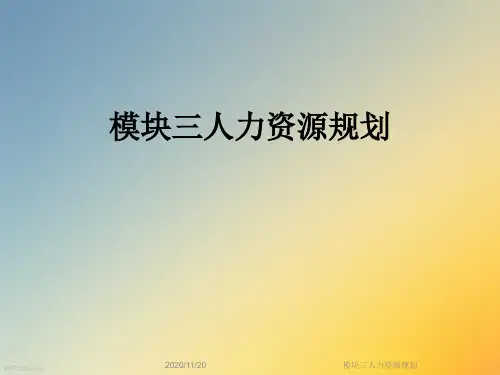 模块三人力资源规划