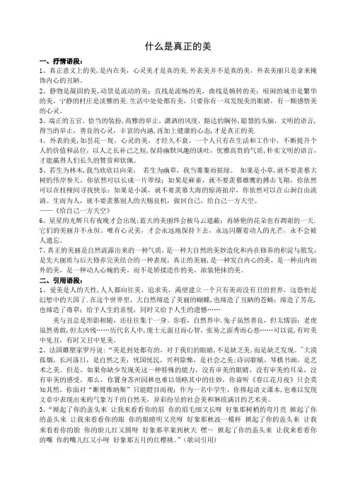 什么是真正的美