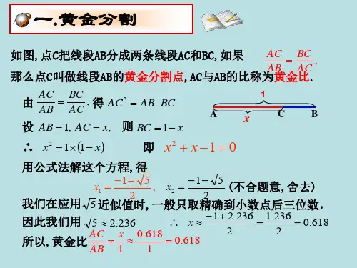 九年级数学黄金分割1