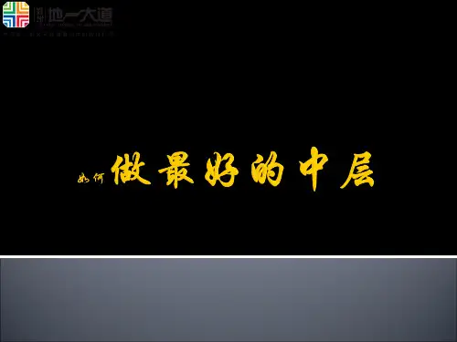 做最好的中层