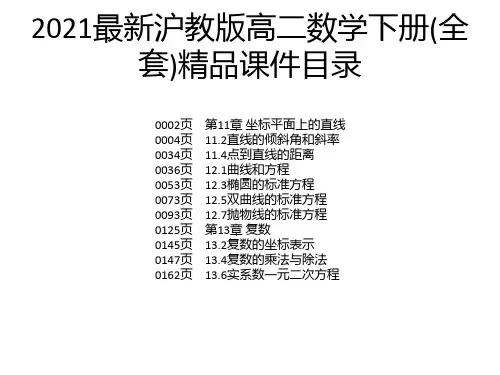 2021最新沪教版高二数学下册(全套)精品课件