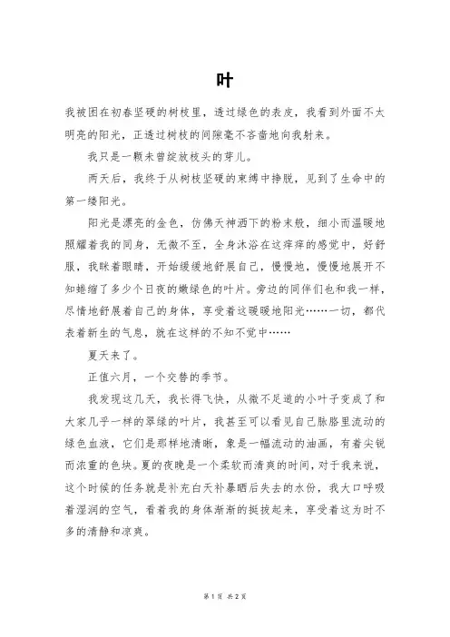 叶_初二作文