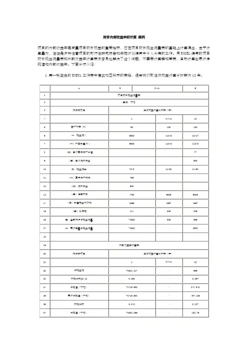 财务内部收益率的计算 案例
