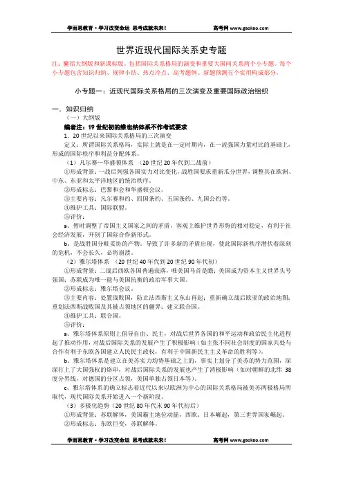 世界近现代国际关系史专题