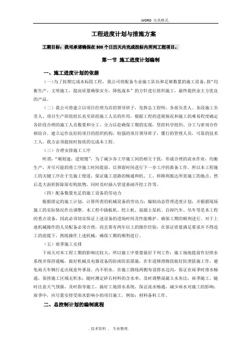 工程进度计划和措施方案[模板]