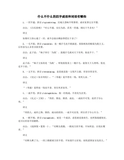 什么不什么的四字成语和词语有哪些