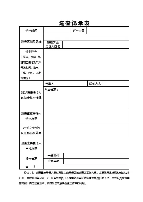 巡查记录表