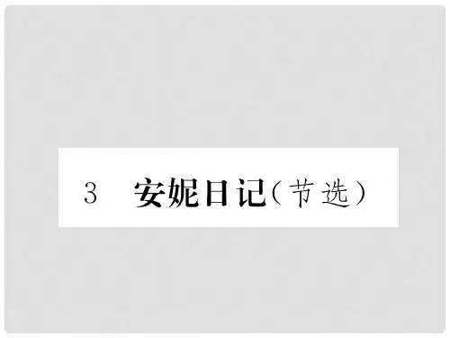九年级语文上册 第一单元 3《安妮日记(节选)》课件 鄂教版