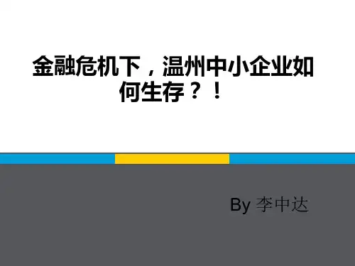 金融危机下,温州中小企业的生存