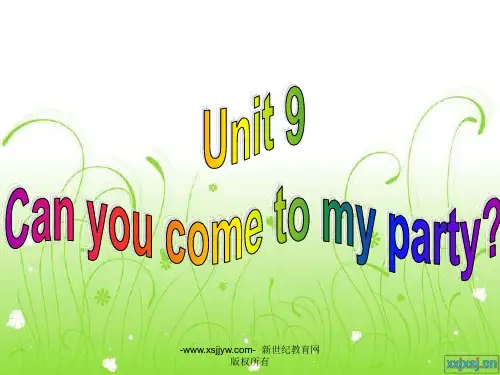 Unit 9 Can you come to my party (Section A 1a-2c)