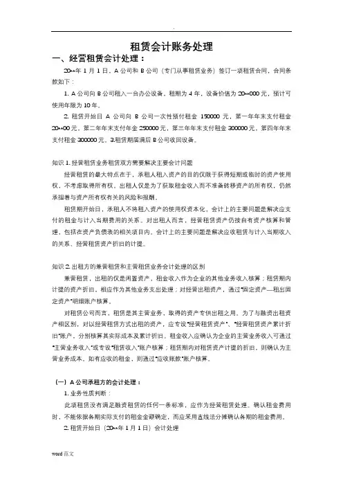 租赁会计账务处理.