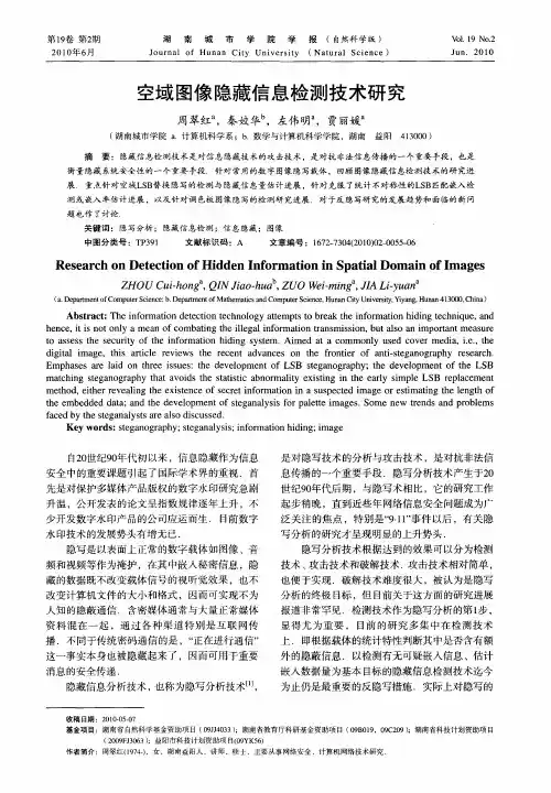 空域图像隐藏信息检测技术研究