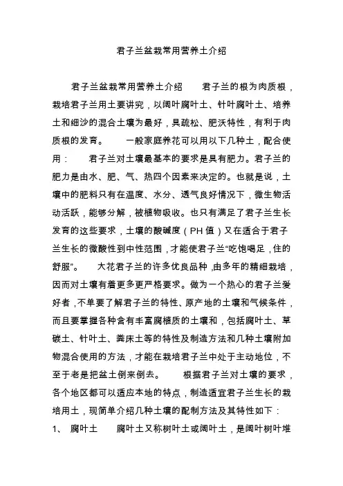 君子兰盆栽常用营养土介绍