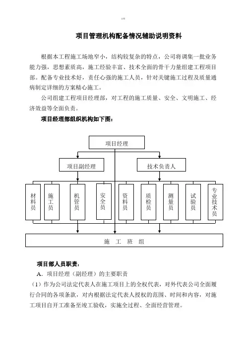 项目管理机构配备情况辅助说明资料 3