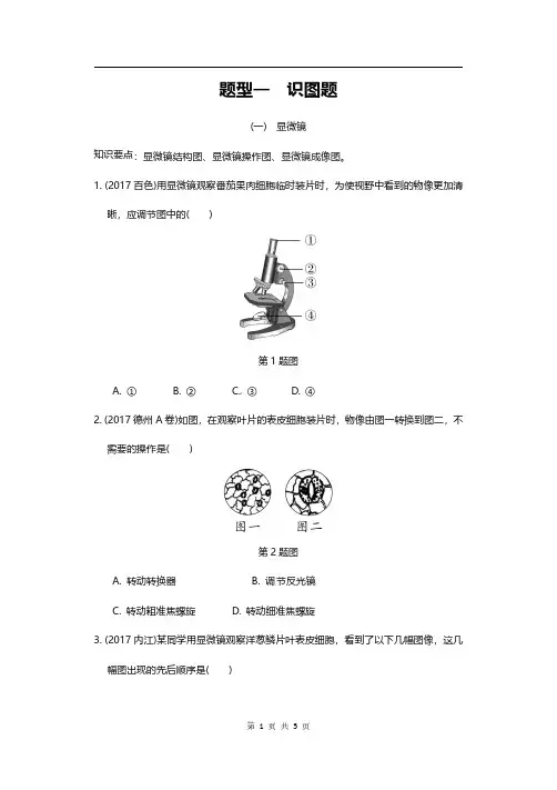 题型一 识图题(一) 显微镜