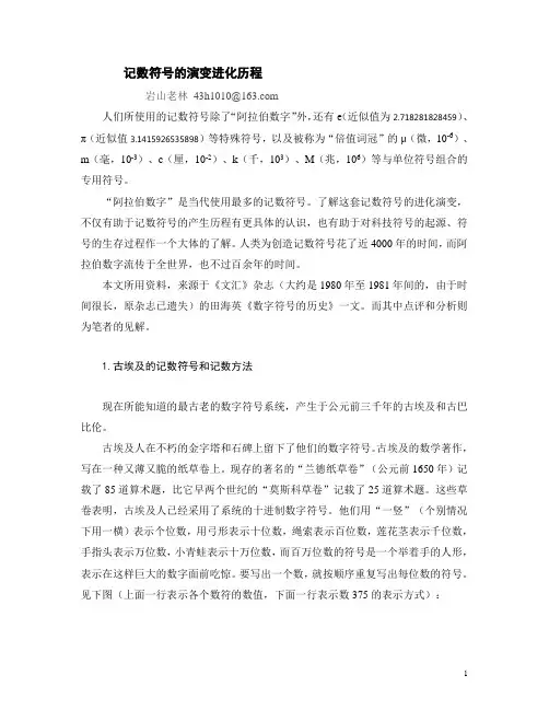 记数符号的演变进化历史