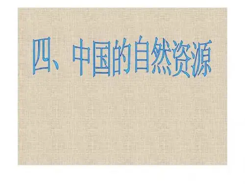 高三一轮复习 地理 中国的自然资源-PPT文档资料