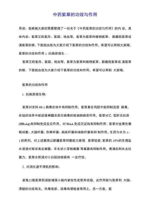 中药紫草的功效与作用