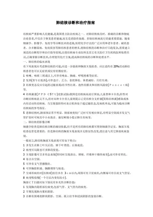 肺结核治疗指南