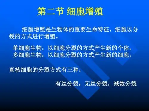 2018年学习细胞的增殖PPT课件